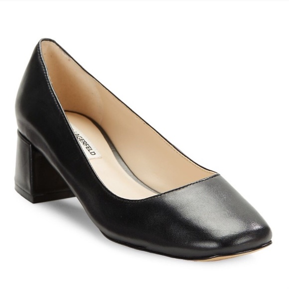 ⚡️KARL LAGERFELD ‘Charee’ Low Block Heel Black Paris Chanel French Classic - Picture 2 of 16